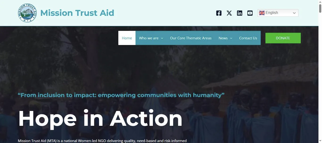 Mission Trust Aid NGO website homepage designed by Premier Web Tech